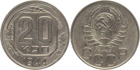 Russia - USSR 20 Kopeks 1944
Y# 111; Copper-Nickel 3,34g.