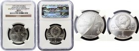Russia - USSR 1 Rouble 1979 NGC MS 67
Y# 165; Prooflike; Leningrad Mint; 1980 Summer Olympics, Moscow - Sputnik and Soyuz Monument