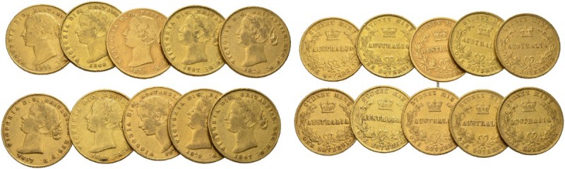 [73.2g]
AUSTRALIEN 
 Elizabeth II. 1952-. 
 Sovereign 1866-70, Sydney Mint. F...