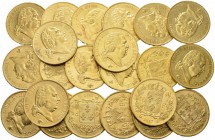 [255.5g]
FRANKREICH, Königreich 
 Louis XVIII. 1814-1824. 
 40 Francs. Verschiedene Jahre. Feingewicht total 255.5 g. Überdurchschnittliche Erhaltu...
