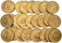 [151.4g]
NIEDERLANDE, Königreich 
 Wilhelm III. 1849-1890. 
 10 Gulden 1875. Feingewicht total 151.4 g. Fast FDC / About uncirculated.(25)