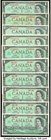 Canada Bank of Canada $1 1954 BC-37bA *M/Y Replacement; $1 1967 BC-45a (6); BC-45b; BC-45bA-i *B/M Replacement (2) Very Fine-Crisp Uncirculated. 

HID...
