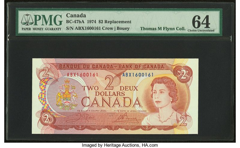 Canada Bank of Canada $2 1974 BC-47bA Replacement PMG Choice Uncirculated 64. 

...