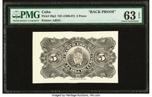 Cuba Banco Espanol De La Isla De Cuba 5 Pesos ND (1896-97) Pick 48p2 Back Proof PMG Choice Uncirculated 63 EPQ. Annotation of "June 1896" on back.

HI...
