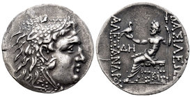 Imperio Macedonio. Alejandro III Magno. Tetradracma. 125-70 a.C. Odessos. (Price-1179). Anv.: Cabeza de Heracles a derecha recubierta con piel de león...