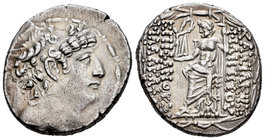 Imperio Seleucida. Filipo I Filadelfos. Tetradracma. 97-98 a.C. (Prieur-16 similar). (Cy-3106). Anv.: Cabeza diademada a derecha. Rev.: Zeus sentado a...