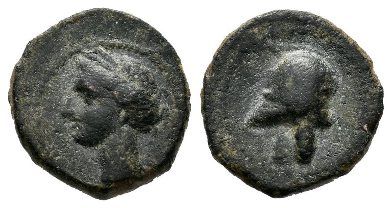 Cartagonova. 1/4 calco. 220-215 a.C. Cartagena (Murcia). (Abh-521). (Acip-582). ...