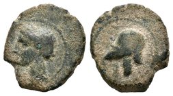 Cartagonova. 1/4 de calco. 320-215 a.C. Cartagena (Murcia). (Abh-551). Ae. 1,77 g. MBC-. Est...20,00.