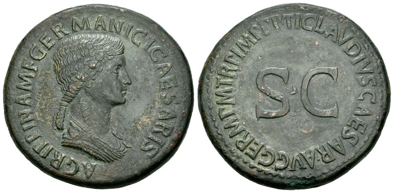 Agripina. Sestercio. 42 d.C. Roma. (Spink-1906). (Ric-102). Anv.: AGRIPPINA M F ...