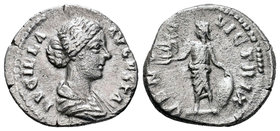 Lucila. Denario. 166-169 d.C. Roma. (Spink-5492). (Ric-78). (Seaby-89). Rev.: VEN(VX) VICTRIX. Venus en pie a izquierda con Victoria y escudo a sus pi...
