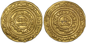 FATIMID, AL-FA’IZ (549-555h) Dinar, Misr 550h Weight: 3.72g Reference: Nicol 2674, citing two examples of this mint and date. Good very fine and rare ...