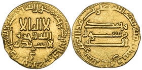 ABBASID, temp. al-Mahdi (158-169h), dinar, 168h, 4.15g (Bernardi 51; Album 214), scuff in reverse field, almost very fine 

Estimate: GBP 150 - 200