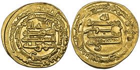 ABBASID, al-Mu‘tamid (256-279h), dinar, Samarqand 276h, 4.15g (Bernardi 177Qe), die faults visible on reverse, about extremely fine with some lustre ...