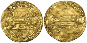ABBASID, al-Mu‘tamid (256-279h), dinar, Madinat al-Salam 269h, with letter sad below field, 4.02g (Bernardi 177Jh, date not listed), good fine, some p...