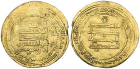 ABBASID, al-Muqtadir (295-320h), dinar, Qumm 317h, 3.99g (Bernardi 242Mn), fine to good fine, rare 

Estimate: GBP 500 - 700
