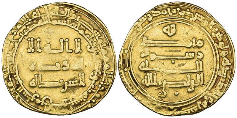 ABBASID, al-Radi (322-329h), dinar, Tustur min al-Ahwaz 323h, 3.85g (Bernardi 28...