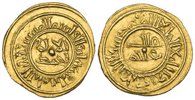 FATIMID, al-Musta‘li (487-495h), quarter-dinar, without mint or date, 1.15g (Nicol 2427, citing two examples), almost extremely fine and very rare. Th...