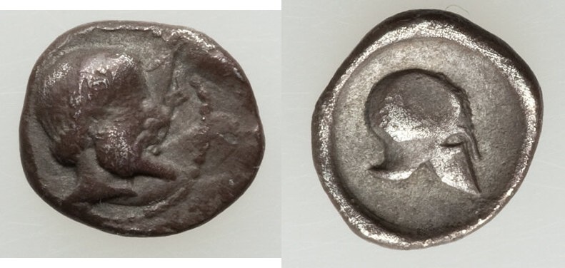 SICILY. Himera. Ca. 430 BC. AR litra (10mm, 0.62 gm, 1h). VF. Bearded head right...