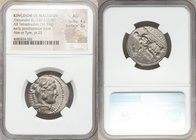 MACEDONIAN KINGDOM. Alexander III the Great (336-323 BC). AR tetradrachm (25mm, 16.94 gm, 4h). NGC AU 4/5 - 3/5. Posthumous issue of Ake or Tyre, date...
