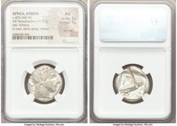 ATTICA. Athens. Ca. 455-440 BC. AR tetradrachm (24mm, 17.20 gm, 12h). NGC AU 5/5 - 1/5, test cuts. Early transitional issue. Head of Athena right, wea...