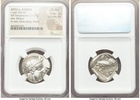 ATTICA. Athens. Ca. 440-404 BC. AR tetradrachm (25mm, 17.19 gm, 1h). NGC Choice AU 3/5 - 4/5. Mid-mass coinage issue. Head of Athena right, wearing cr...