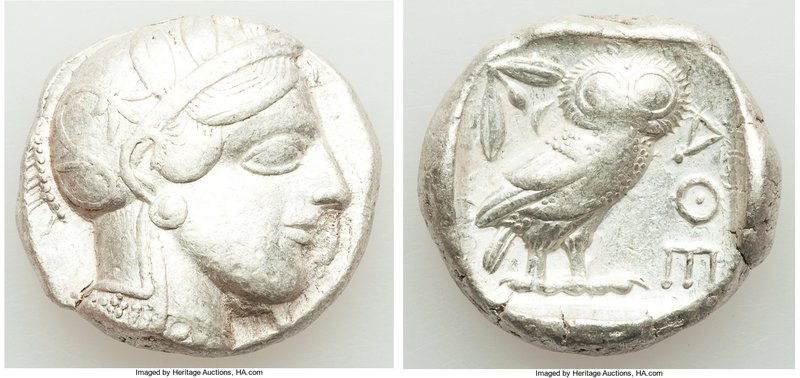 ATTICA. Athens. Ca. 440-404 BC. AR tetradrachm (24mm, 17.14 gm, 1h). VF. Mid-mas...