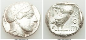 ATTICA. Athens. Ca. 440-404 BC. AR tetradrachm (24mm, 17.14 gm, 1h). VF. Mid-mass coinage issue. Head of Athena right, wearing crested Attic helmet or...