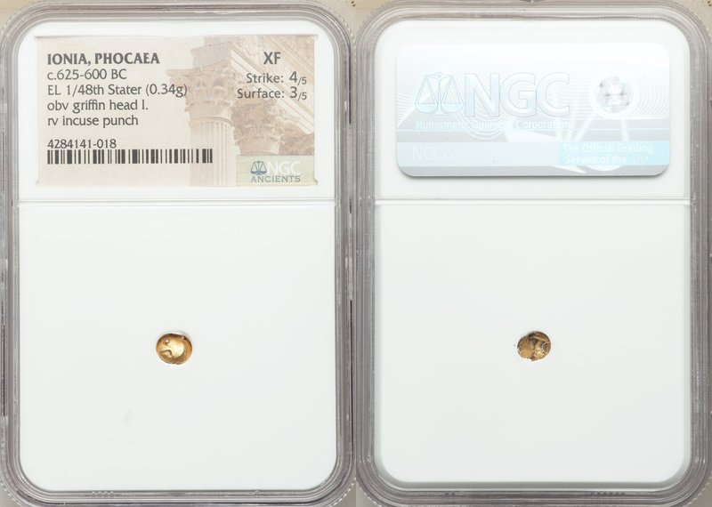 IONIA. Phocaea. Ca. 625-600 BC. EL 1/48 stater (6mm, 0.34 gm). NGC XF 4/5 - 3/5....