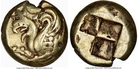 IONIA. Phocaea. Ca. 521-478 BC. EL sixth-stater or hecte (10mm, 2.51 gm). NGC VF 5/5 - 4/5. Forepart of griffin left, mouth open, extending foreleg; s...