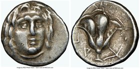 CARIAN ISLANDS. Rhodes. Ca. 230-205 BC. AR hemidrachm (11mm, 1h). NGC VF. Anazandrus, magistrate. Facing head of Helios, turned slightly right / ANAΞA...