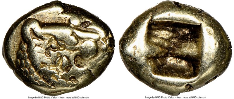LYDIAN KINGDOM. Alyattes or Croesus (ca. 610-546 BC). EL 1/12 stater or hemihect...
