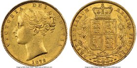 Victoria gold "Shield" Sovereign 1872-M MS62 NGC, Melbourne mint, KM6. AGW 0.2355 oz. 

HID09801242017