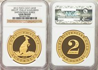 Elizabeth II gold Proof "Port Phillip Kangaroo Office" 2 Ounces 2012 Gem Proof NGC, Perth mint, KM-Unl. Issued as part of the Smithsonian Series and b...