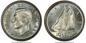 George VI 3-Piece Lot of Certified Assorted 10 Cents, 1) George VI 10 Cents 1948 - MS63 PCGS, Royal Canadian mint, KM43 2) Newfoundland. George VI 10 ...