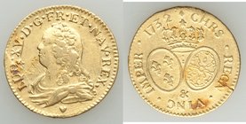 Louis XV gold Louis d'Or 1732-& VF, Aix mint, KM489.27. 24.1mm. 7.22gm. AGW 0.2405 oz.

HID09801242017