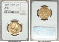 Louis XVIII gold 40 Francs 1818-W AU55 NGC, Lille mint, KM713.6. AGW 0.3734 oz. 

HID09801242017