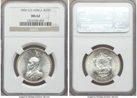 German Colony. Wilhelm II Rupie 1890 MS62 NGC, KM2. Nicely struck, lustrous white surfaces. 

HID09801242017