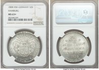 Hamburg. Free City 32 Schilling 1808-HSK MS63+ NGC, KM530. Blast white with frosted luster. Exceptional grade for type. 

HID09801242017