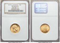 Prussia. Wilhelm I gold 10 Mark 1873-A MS67 NGC, Berlin mint, KM502. Two year type, unmarked satin fields. 

HID09801242017