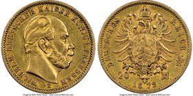 Prussia. Wilhelm I gold 20 Mark 1872-B AU53 NGC, Hannover mint, KM501. AGW 0.2305 oz. 

HID09801242017