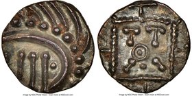 Anglo-Saxon. Continental Sceat ND (695-740) MS62 NGC, Frisian mint, S-790. Graphite gray toning. 

HID09801242017