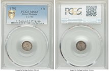 George III Maundy Penny 1792 MS63 PCGS, KM610. Nicely toned in steel-gray and brown color, well struck. 

HID09801242017