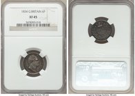 William IV 6 Pence 1834 XF45 NGC, KM712, S-3836.

HID09801242017