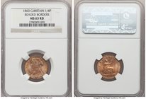 Victoria 4-Piece Lot of Certified Assorted Coppers, 1) Farthing "Beaded Borders" Farthing 1860 - MS63 Red NGC, KM747.2 2) 1/2 Penny 1887 - MS64 Red PC...