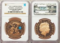 Elizabeth II gold Proof "Olympic Countdown" 5 Pounds 2011 PR70 Ultra Cameo NGC, KM1202b. AGW 1.1771 oz. Countdown to the London Olympics in 2012, Cycl...