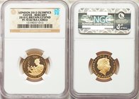 Elizabeth II gold Proof 25 Pounds 2010 PR70 Ultra Cameo NGC, KM1163. Mintage: 20,000. One year type, proof only issue. Issued for the 2012 London Olym...