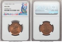 British India. George V 1/4 Anna 1918-(C) MS65 Red and Brown NGC, Calcutta mint, KM512. 

HID09801242017