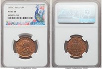 British India. George V 1/4 Anna 1927-(C) MS65 Red and Brown NGC, Calcutta mint, KM512.

HID09801242017