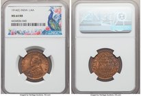 British India. George V 12-Piece Lot of Certified Assorted 1/4 Annas NGC, 1) 1/4 Anna 1914-(C) - MS64 Red and Brown, KM512 2) 1/4 Anna 1917-(C) - MS64...