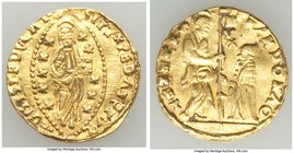 Venice. Francesco Dona gold Zecchino ND (1545-1553) XF, Fr-1250. 20.8mm. 3.49gm. FRAN DON DVX S M VENET Doge kneeling left, St. Mark stg / SIT T XRE D...